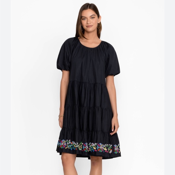 Johnny Was Dresses & Skirts - Johnny Was Jade AMANZA EYELET MINI DRESS Black Size Large L